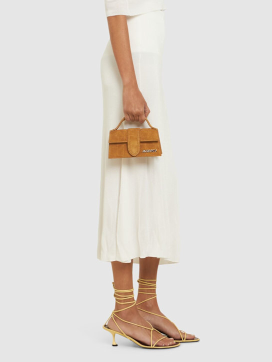 Jacquemus: Le Bambino croc suede top handle bag - women_1 | Luisa Via Roma