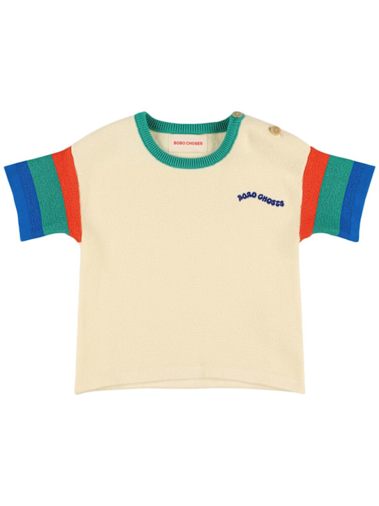 Bobo Choses: Printed cotton jersey t-shirt - Off White - kids-boys_0 | Luisa Via Roma