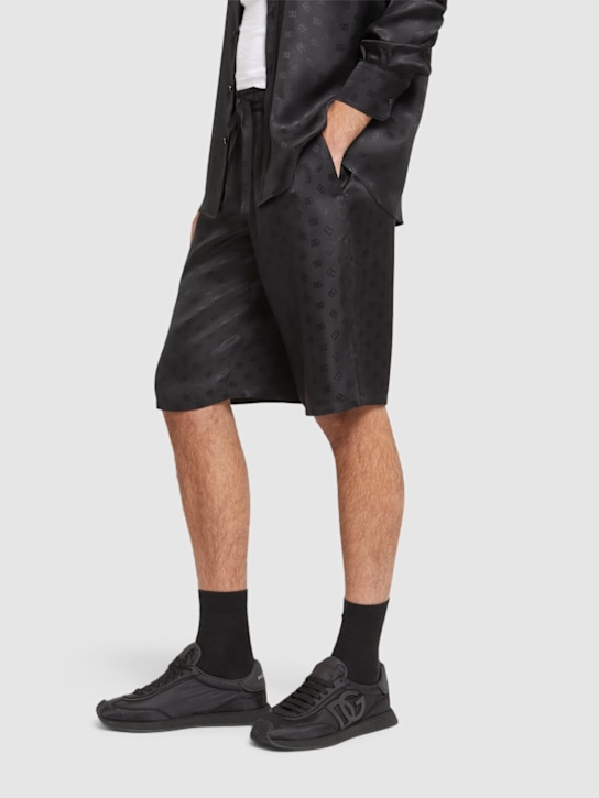 Dolce&Gabbana: Logo sneakers - Black - men_1 | Luisa Via Roma