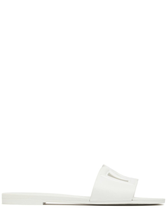 Dolce&Gabbana: 10mm Rubber flat sandals - women_0 | Luisa Via Roma