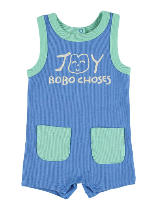 Bobo Choses: ジャージージャンプスーツ - ライトブルー - kids-boys_0 | Luisa Via Roma