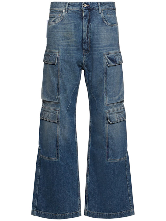 Rick Owens DRKSHDW: Double cargo denim jeans - Blue - men_0 | Luisa Via Roma