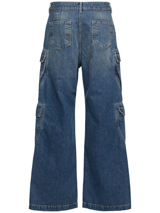 Rick Owens DRKSHDW: Double cargo denim jeans - Blue - men_3 | Luisa Via Roma