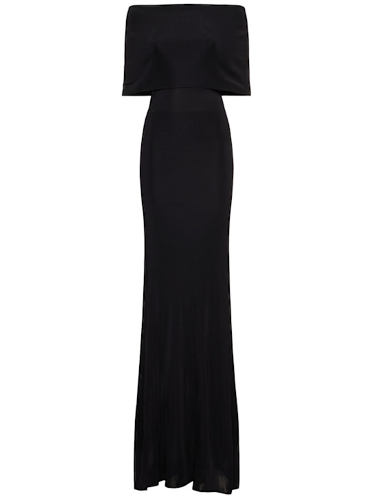 MVP Wardrobe: Vanessa viscose knit long dress - Black - women_0 | Luisa Via Roma