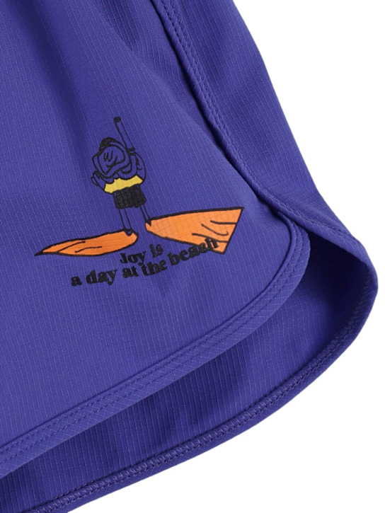 Bobo Choses: Printed poly swim shorts - Blue - kids-boys_1 | Luisa Via Roma