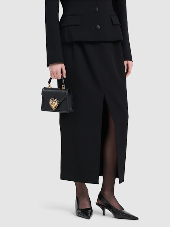Dolce&Gabbana: Mini Devotion レザートップハンドルバッグ - ブラック - women_1 | Luisa Via Roma