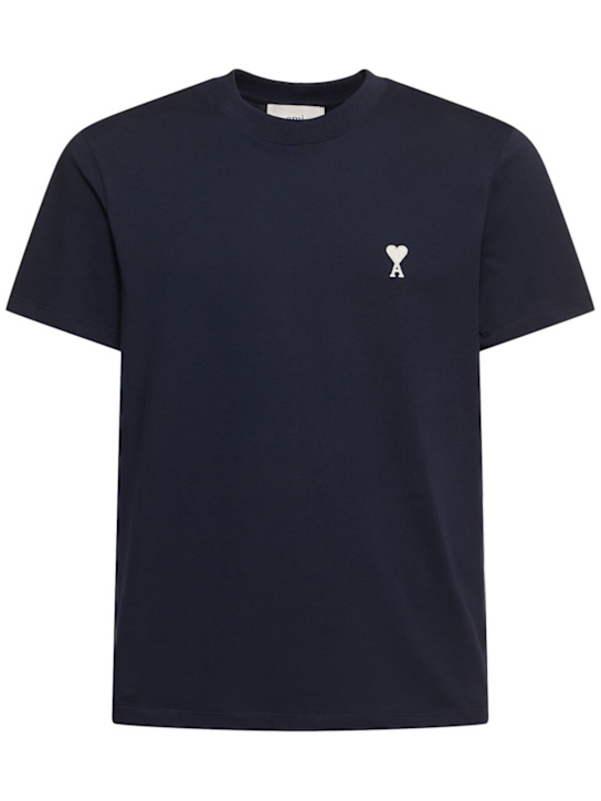 AMI Paris: ASC cotton logo t-shirt - men_0 | Luisa Via Roma