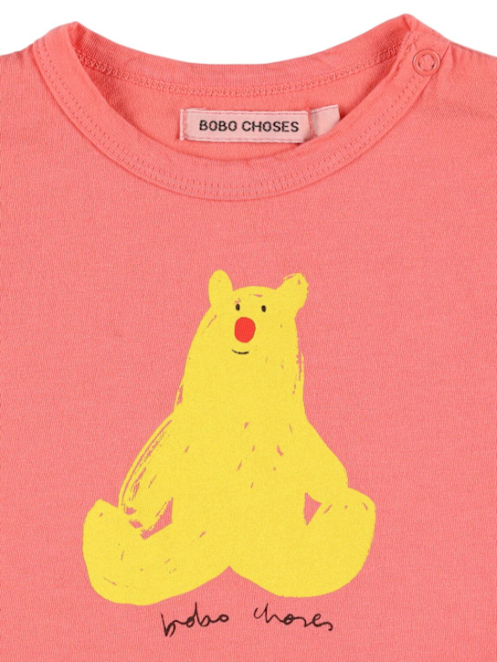 Bobo Choses: コットンジャージーTシャツ - コーラル - kids-girls_1 | Luisa Via Roma