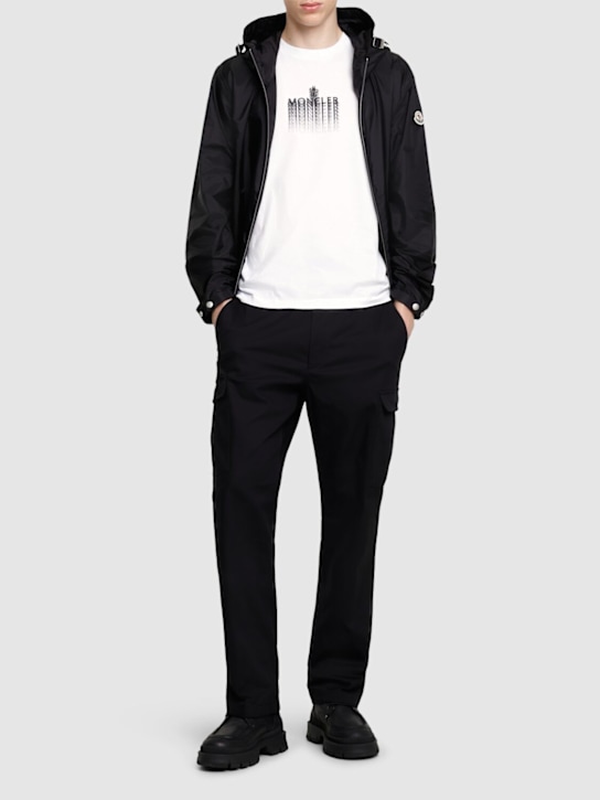 Moncler: Faded logo cotton t-shirt - White - men_1 | Luisa Via Roma