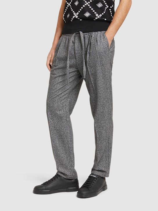 Dolce&Gabbana: Leather sneakers - Black - men_1 | Luisa Via Roma