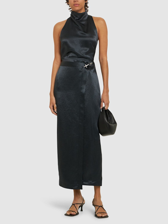Nanushka: Grisel crinkled satin maxi skirt - women_1 | Luisa Via Roma