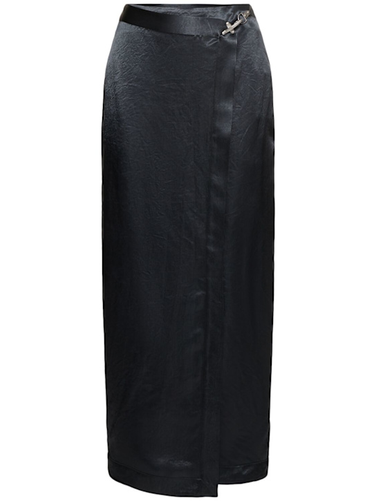 Nanushka: Grisel crinkled satin maxi skirt - women_0 | Luisa Via Roma