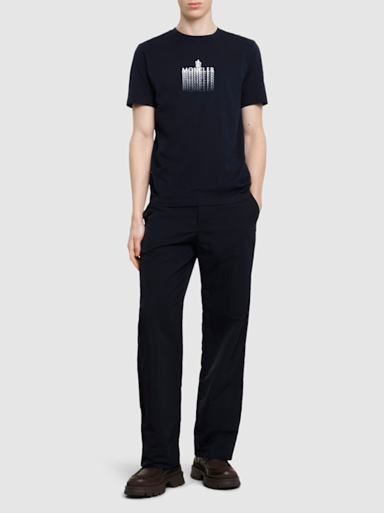 Moncler: Faded logo cotton t-shirt - men_1 | Luisa Via Roma