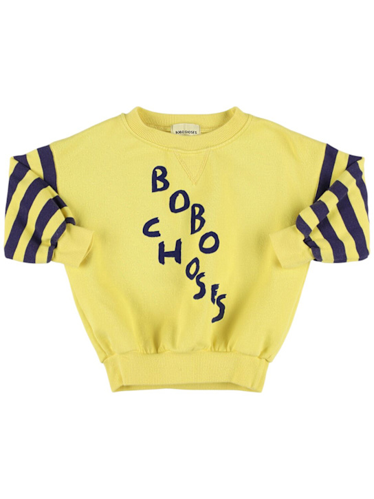 Bobo Choses: Printed cotton sweatshirt - Yellow - kids-boys_0 | Luisa Via Roma