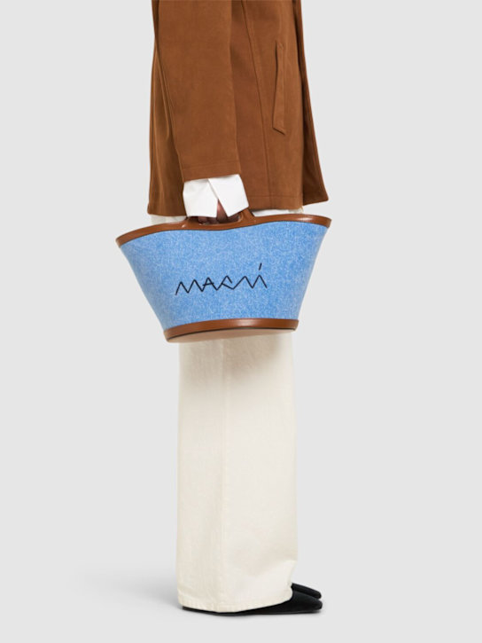 Marni: Small Tropicalia denim top handle bag - women_1 | Luisa Via Roma