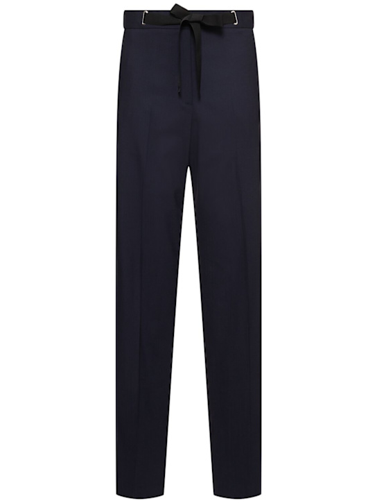 MSGM: Wool blend straight pants - women_0 | Luisa Via Roma