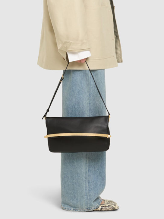 Tod's: Small CRN leather clutch - Black - women_1 | Luisa Via Roma