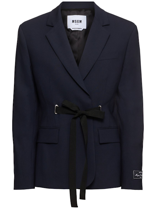 MSGM: Wool blend blazer - women_0 | Luisa Via Roma
