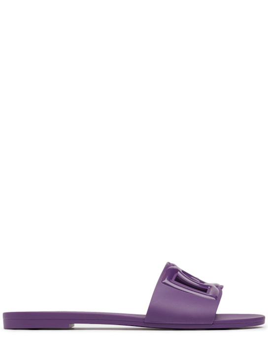 Dolce&Gabbana: 10mm Rubber flat sandals - women_0 | Luisa Via Roma