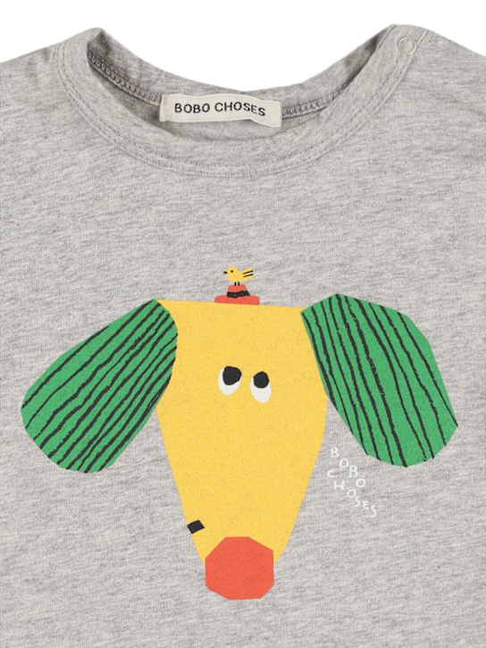 Bobo Choses: Printed cotton jersey t-shirt - Grey - kids-boys_1 | Luisa Via Roma