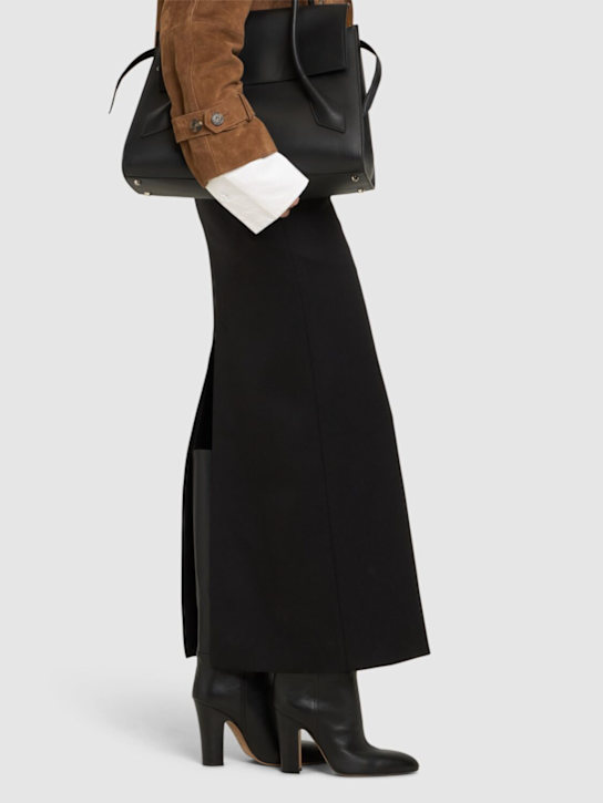 Paris Texas: 100mm Lavinia leather long boots - Black - women_1 | Luisa Via Roma