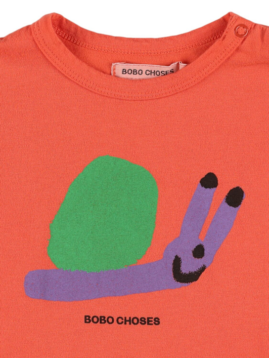Bobo Choses: Printed cotton jersey t-shirt - Red - kids-boys_1 | Luisa Via Roma