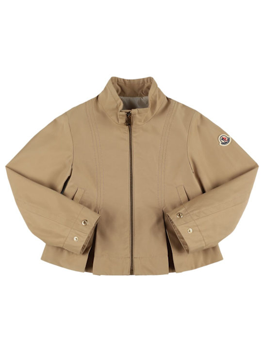 Moncler: Belinda heavy cotton blend jacket - Beige - kids-girls_0 | Luisa Via Roma