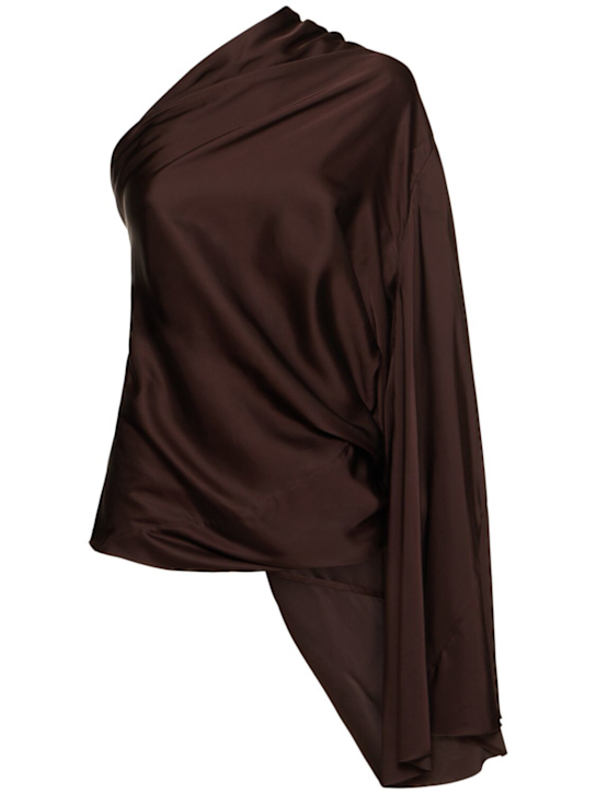 Rick Owens: Washed charmeuse one-shoulder top - women_0 | Luisa Via Roma