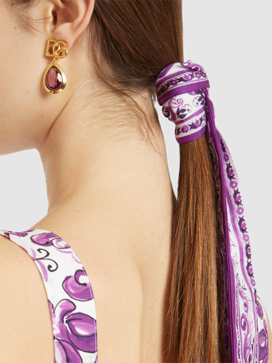 Dolce&Gabbana: Logo stone clip-on earrings - Gold - women_1 | Luisa Via Roma