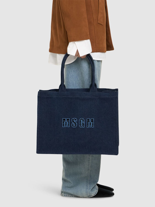 MSGM: Denim shopping bag - women_1 | Luisa Via Roma