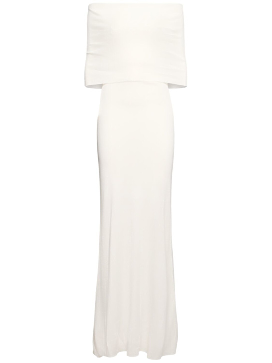 Mvp Wardrobe: Vanessa viscose knit long dress - White - women_0 | Luisa Via Roma