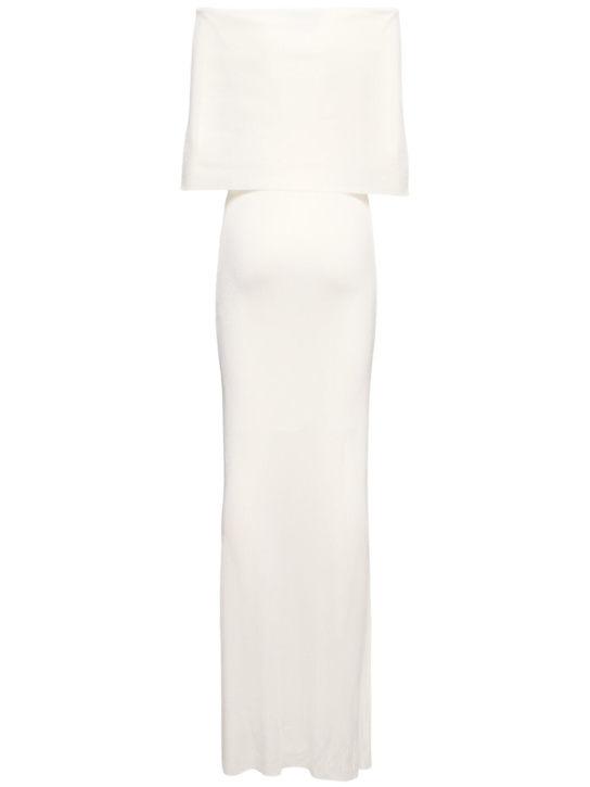 Mvp Wardrobe: Vanessa viscose knit long dress - White - women_3 | Luisa Via Roma