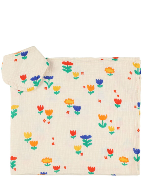 Bobo Choses: Printed cotton muslin blanket & bib - kids-boys_0 | Luisa Via Roma