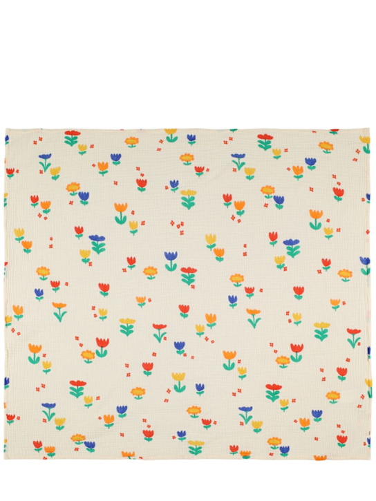 Bobo Choses: Printed cotton muslin blanket & bib - kids-boys_1 | Luisa Via Roma