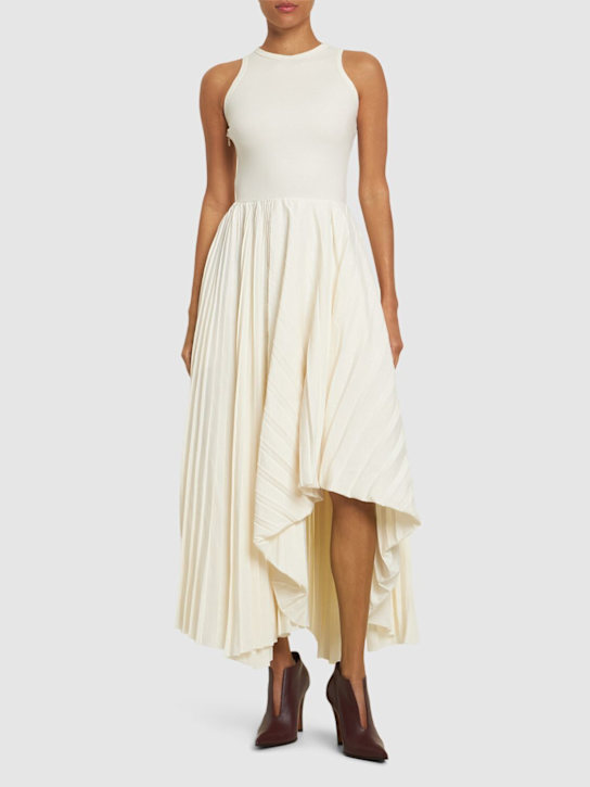 McQueen: Cotton jersey dress - Ivory - women_1 | Luisa Via Roma