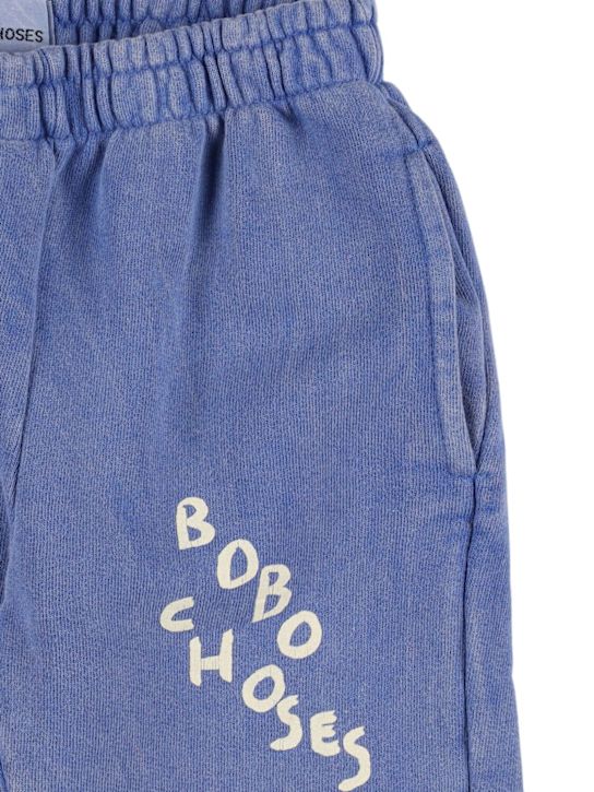 Bobo Choses: Printed cotton sweatpants - Blue - kids-boys_1 | Luisa Via Roma