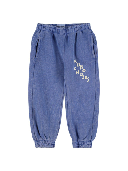 Bobo Choses: Printed cotton sweatpants - Blue - kids-boys_0 | Luisa Via Roma