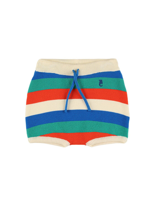Bobo Choses: Striped cotton knit shorts - Multicolor - kids-boys_0 | Luisa Via Roma