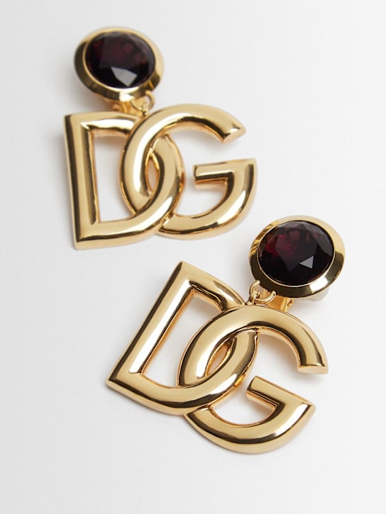 Dolce&Gabbana: Logo clip-on earrings - Gold - women_1 | Luisa Via Roma