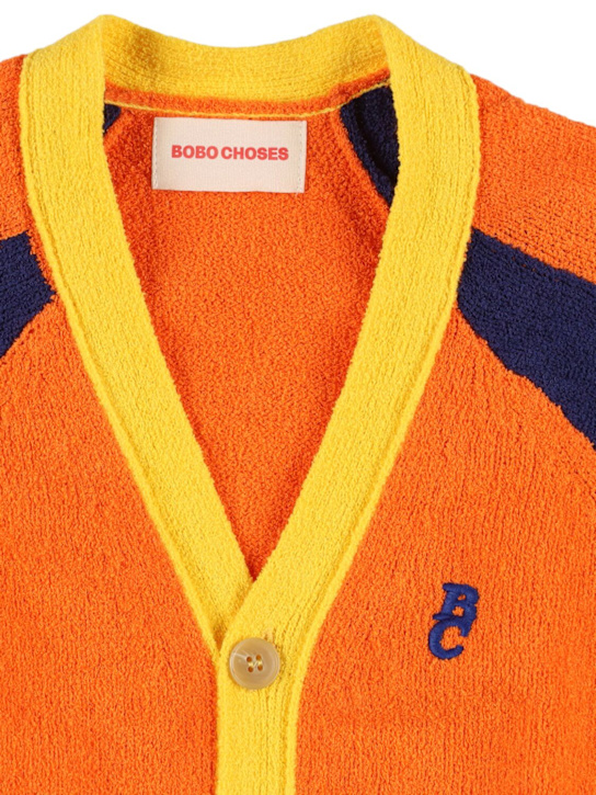 Bobo Choses: Cárdigan de punto de algodón - Naranja/Multicolor - kids-boys_1 | Luisa Via Roma