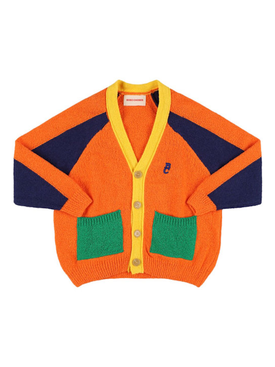 Bobo Choses: Cárdigan de punto de algodón - Naranja/Multicolor - kids-boys_0 | Luisa Via Roma