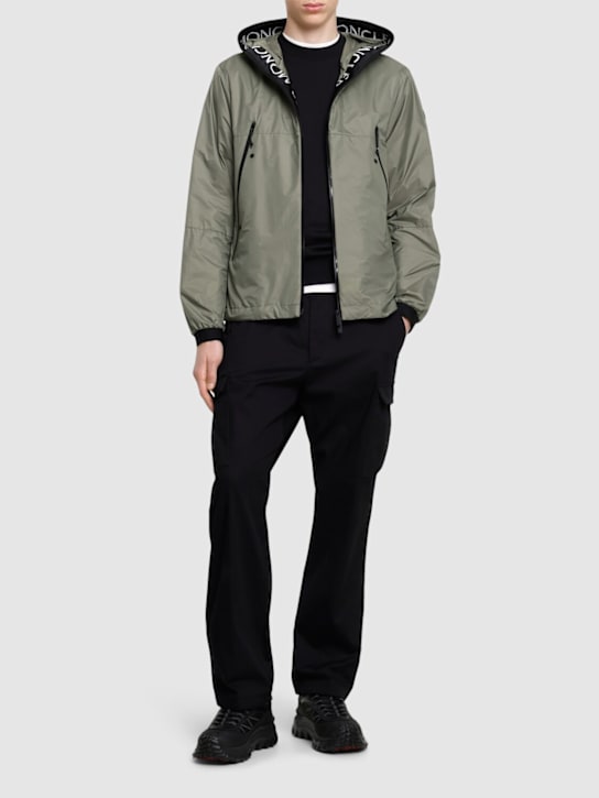 Moncler: Junichi hooded nylon jacket - Green - men_1 | Luisa Via Roma