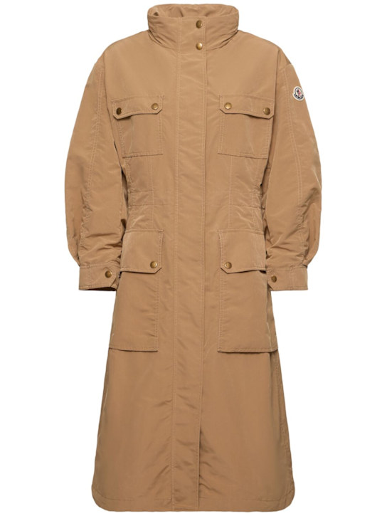 Moncler: Parka Nantes in techno - Beige - women_0 | Luisa Via Roma