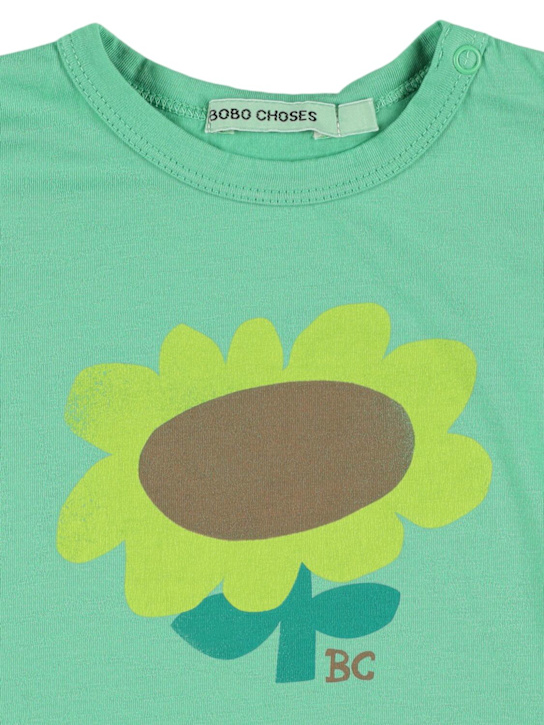 Bobo Choses: コットンジャージーTシャツ - ライトグリーン - kids-girls_1 | Luisa Via Roma