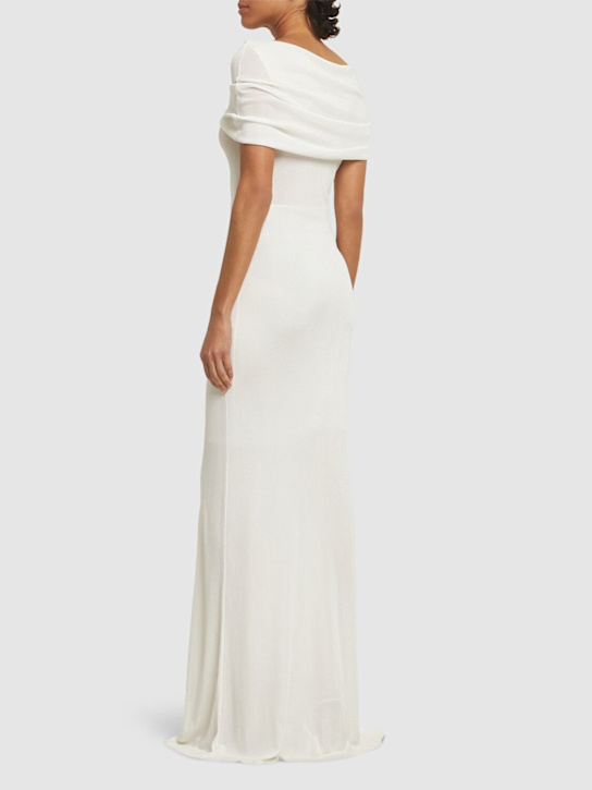 Mvp Wardrobe: Vanessa viscose knit long dress - White - women_2 | Luisa Via Roma
