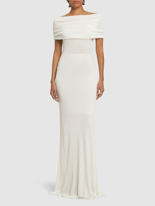 Mvp Wardrobe: Vanessa viscose knit long dress - White - women_1 | Luisa Via Roma