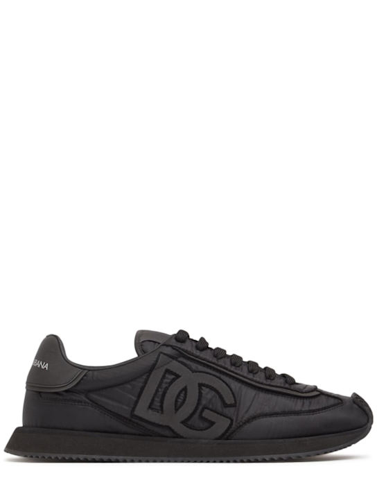 Dolce&Gabbana: Logo sneakers - Black - men_0 | Luisa Via Roma