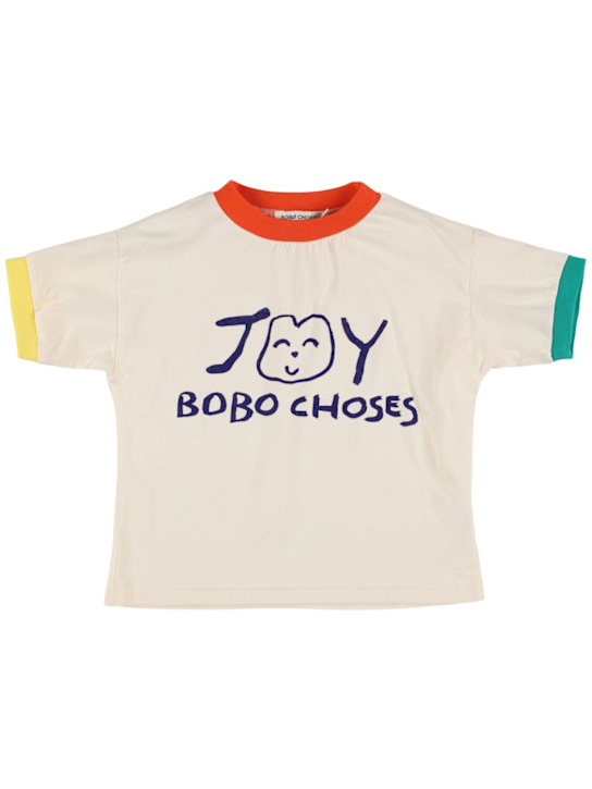 Bobo Choses: Camiseta de jersey de algodón estampada - Blanco - kids-boys_0 | Luisa Via Roma
