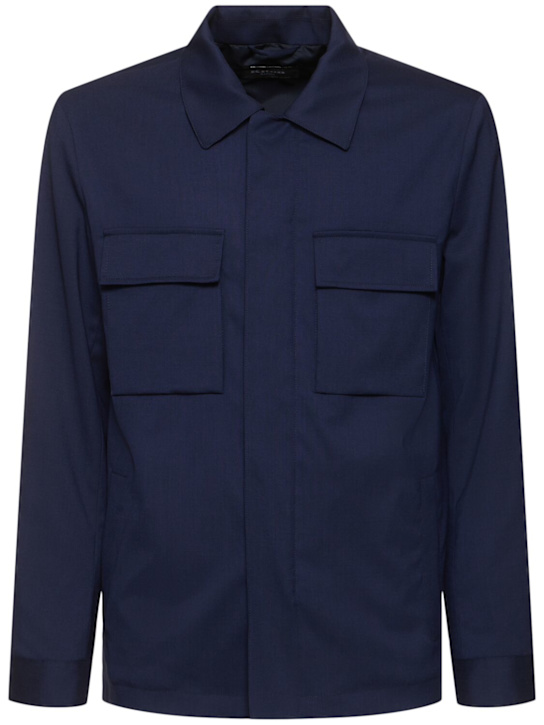 Kiton: Wool blend overshirt - men_0 | Luisa Via Roma