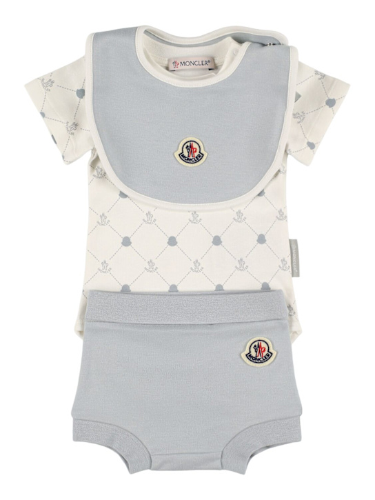 Moncler: All over print cotton set - kids-boys_0 | Luisa Via Roma